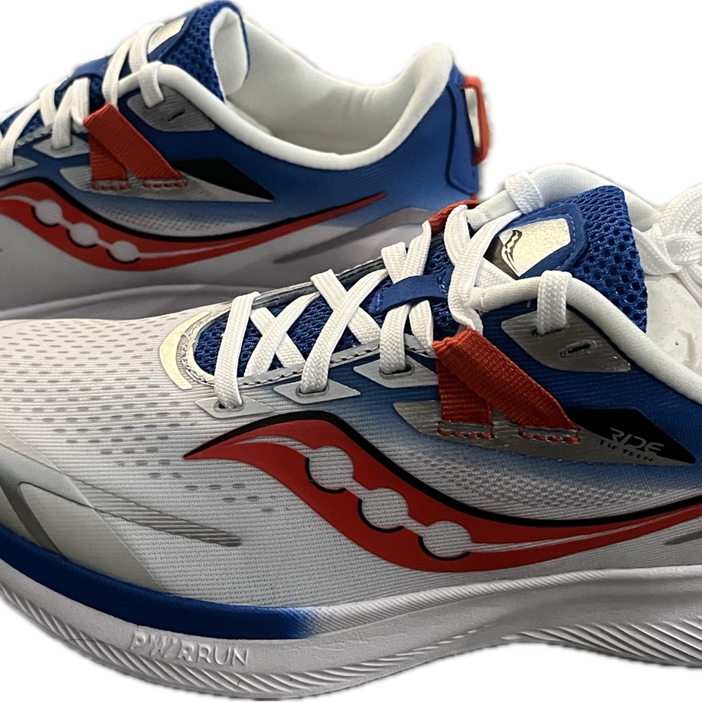 Saucony White and Blue Running Shoes